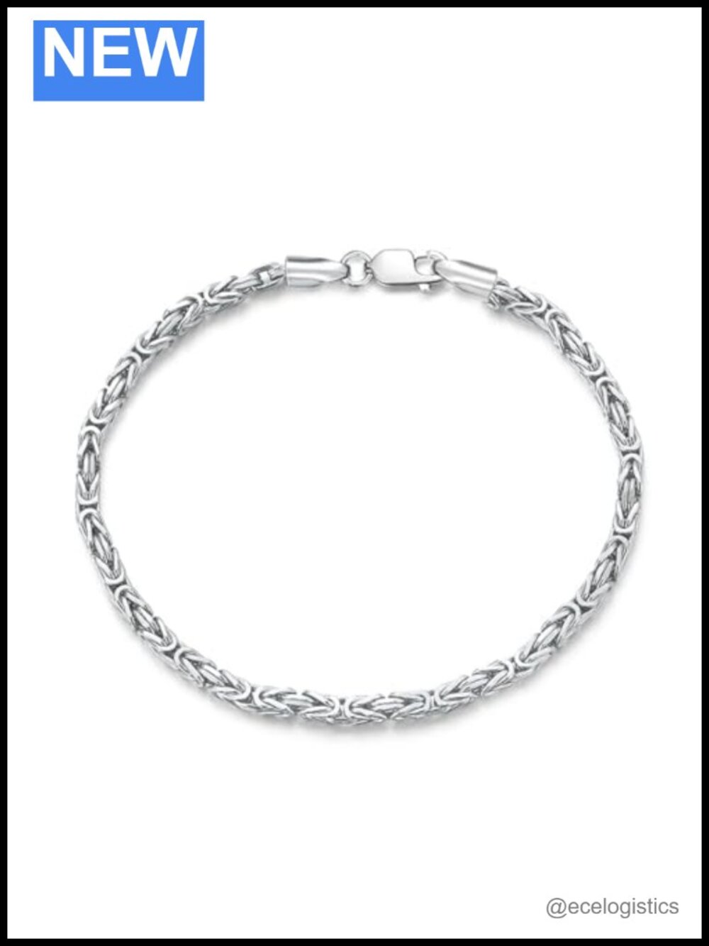 Solid 925 Sterling Silver Byzantine Chain Bracelet Lobster Clasp